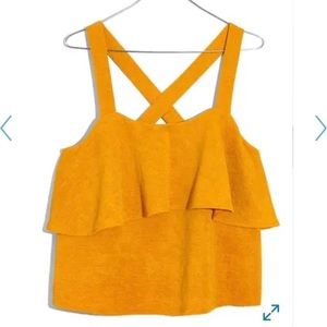 Madewell Textured Ruffle Crop Tank